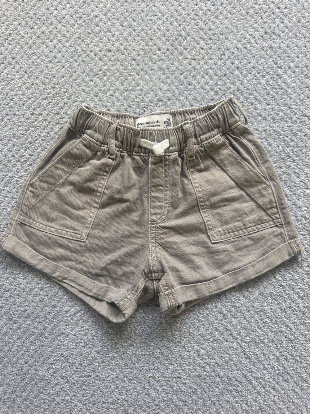 abercrombie kids olive tan pull-on shorts